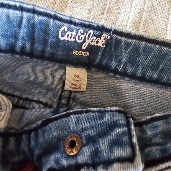 Girls Jeans Bundle Size 6/6X – Cat & Jack Bootcut + B'Gosh Skinny Light Wash - Picture 6 of 6